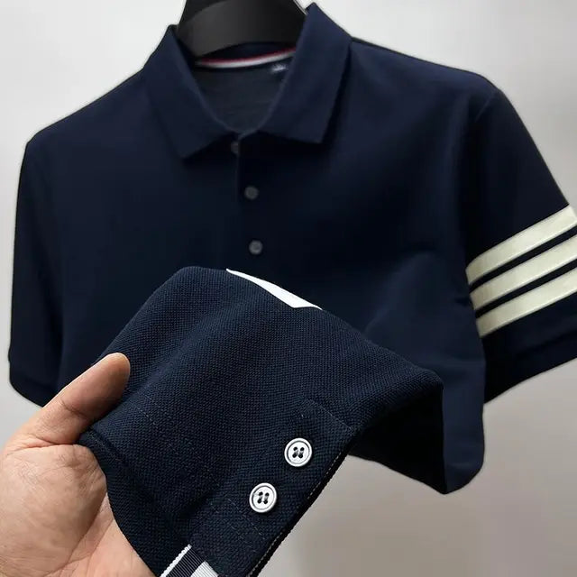 Gestreept Poloshirt Met Korte Mouwen