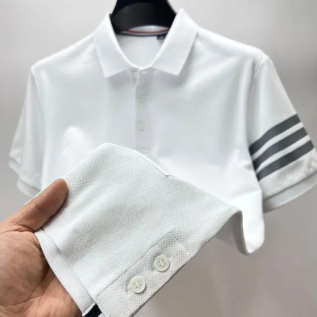 Gestreept Poloshirt Met Korte Mouwen