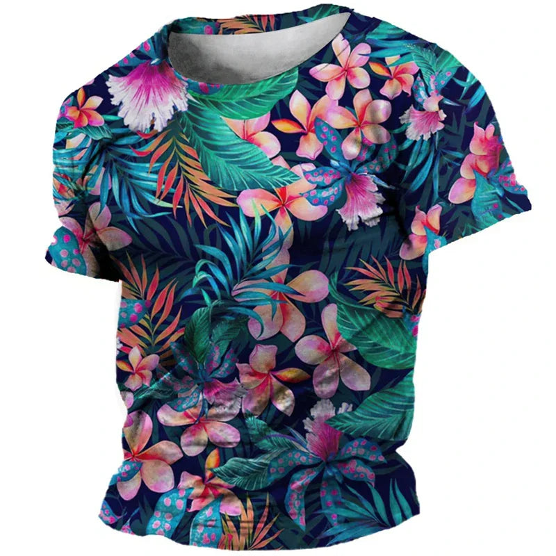 Floris - Tropisch Bloemenprint T-Shirt