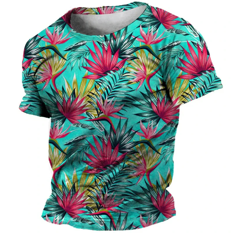 Floris - Tropisch Bloemenprint T-Shirt