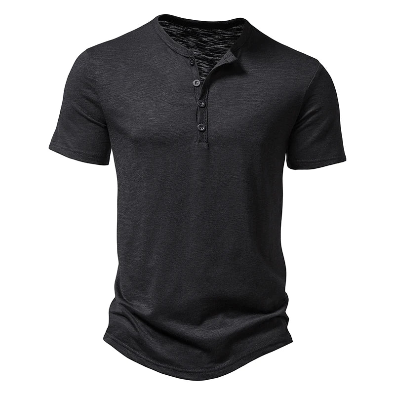 Daan - casual linnen henley shirt