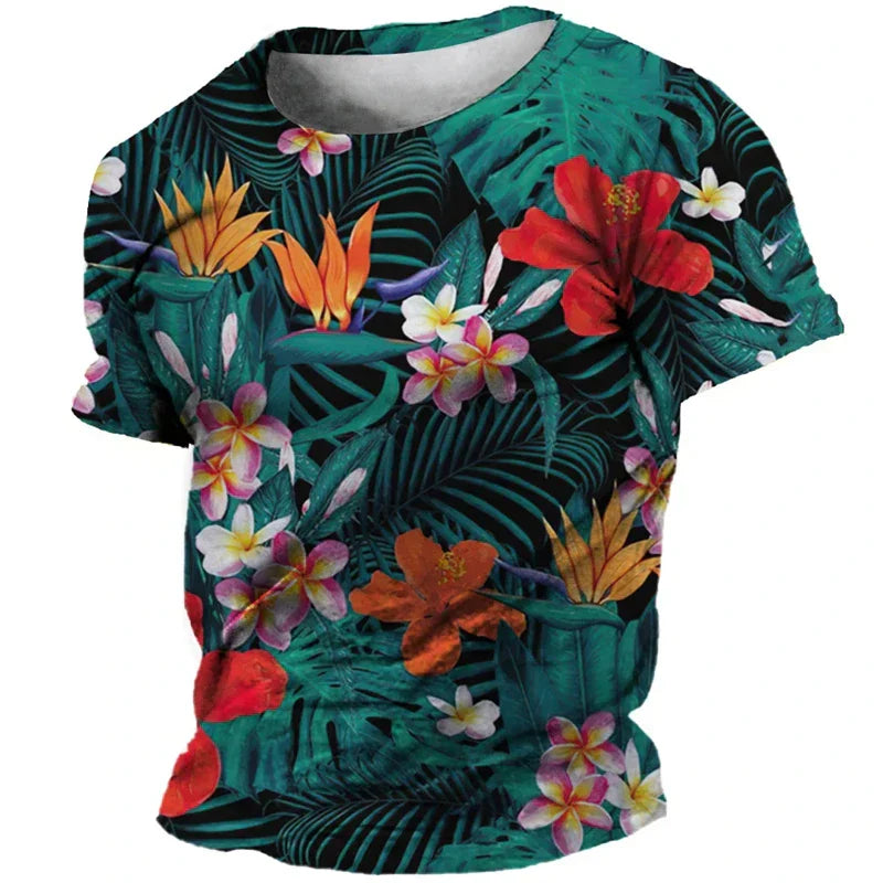 Floris - Tropisch Bloemenprint T-Shirt